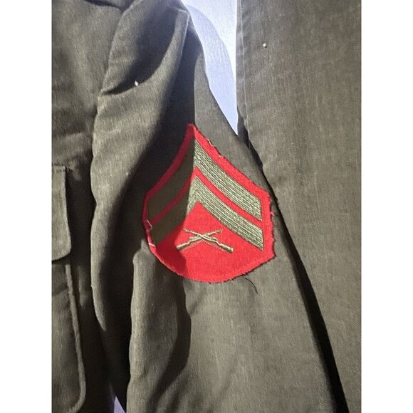 Vintage 70s US Marines USMC Green Military Dress Uniform and 2 Pants NAMED - Picture 5 of 13